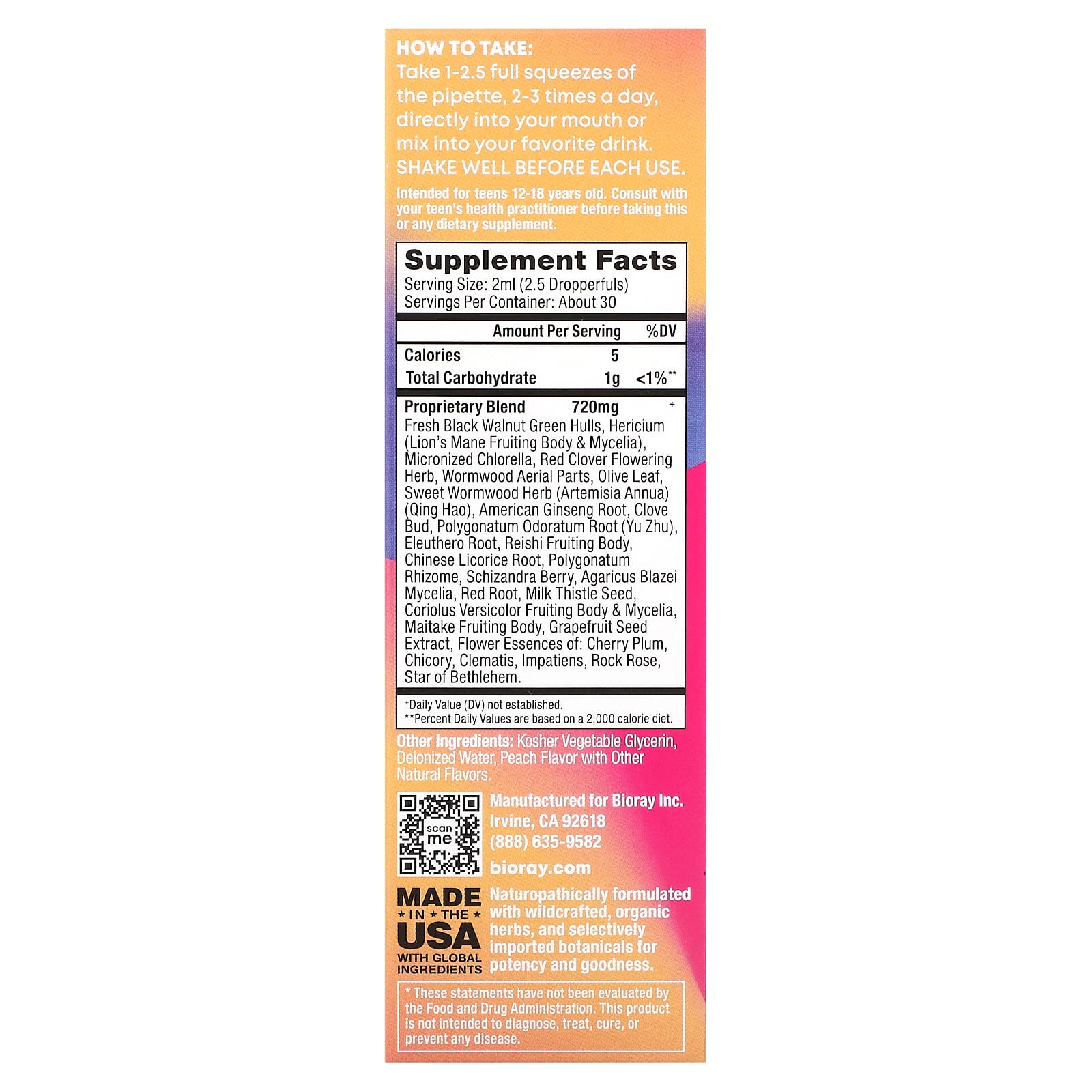 Bioray, Rayz®, Life Is Peachy, For Teens, Peach, 2 fl oz (60 ml) - Image 2