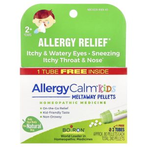 Boiron, AllergyCalm™ Kids, 2+ Years, 3 Tubes, 80 Pellets Each