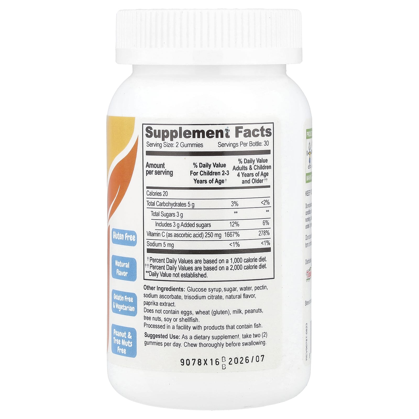 YumVs, Kids, Vitamin C Gummies, Delicious Orange, 250 mg, 60 Gummies - Image 2