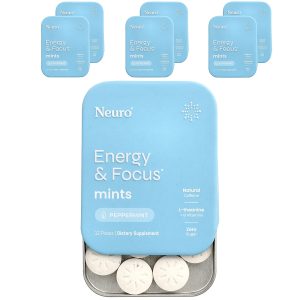 NeuroGum, Mints, Energy & Focus, Peppermint, 6 Packs, 12 Pieces Each