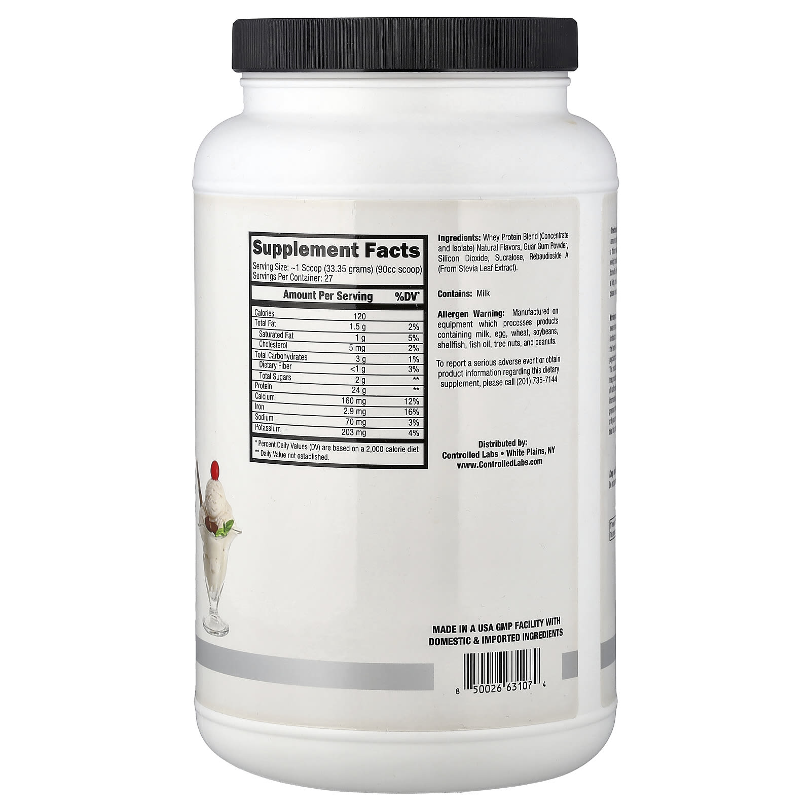 Controlled Labs, PROmore™, Protein Matrix, French Vanilla Ice Cream Sundae, 1.98 lbs (900 g) - Image 2