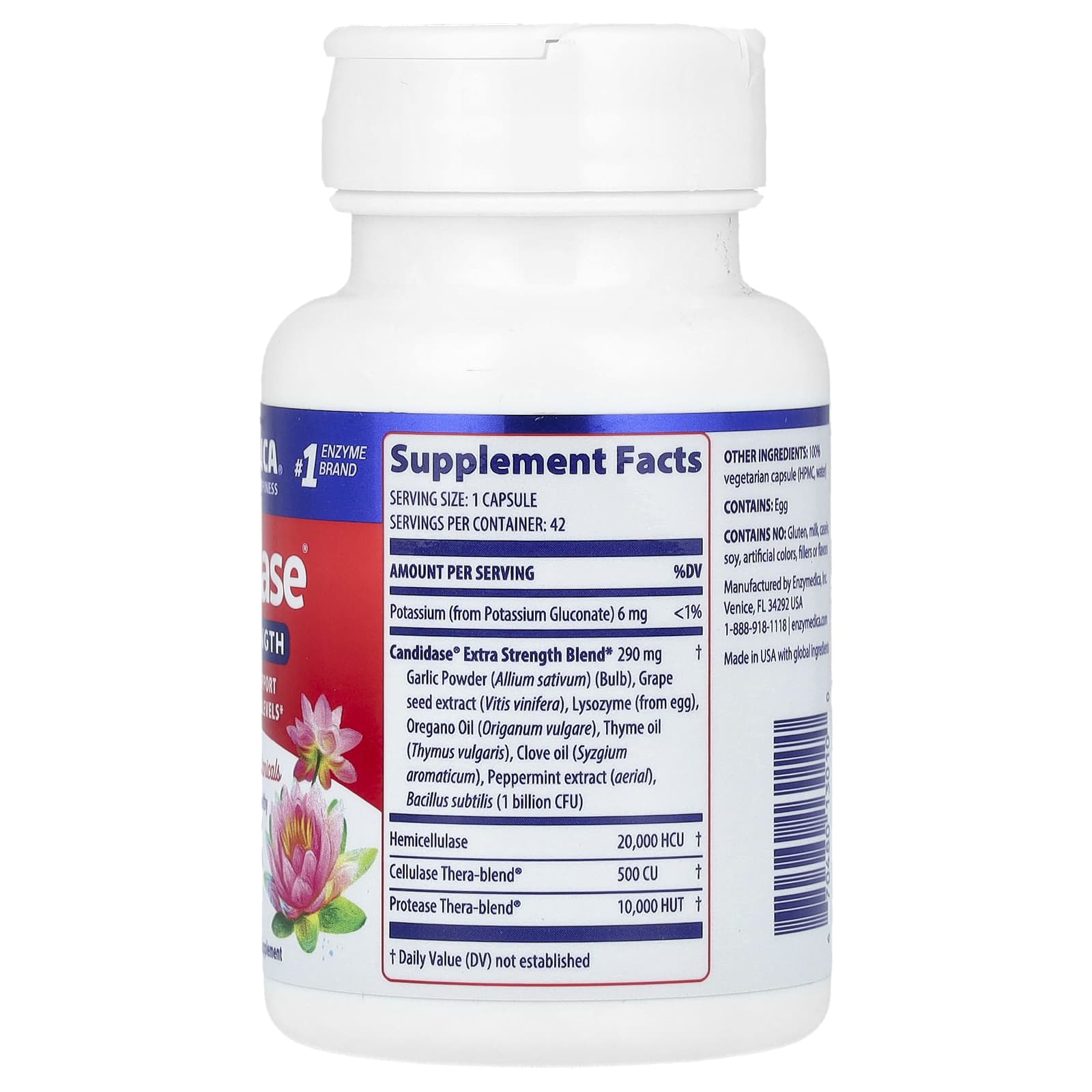 Enzymedica, Candidase, Extra Strength, 42 Capsules - Image 2