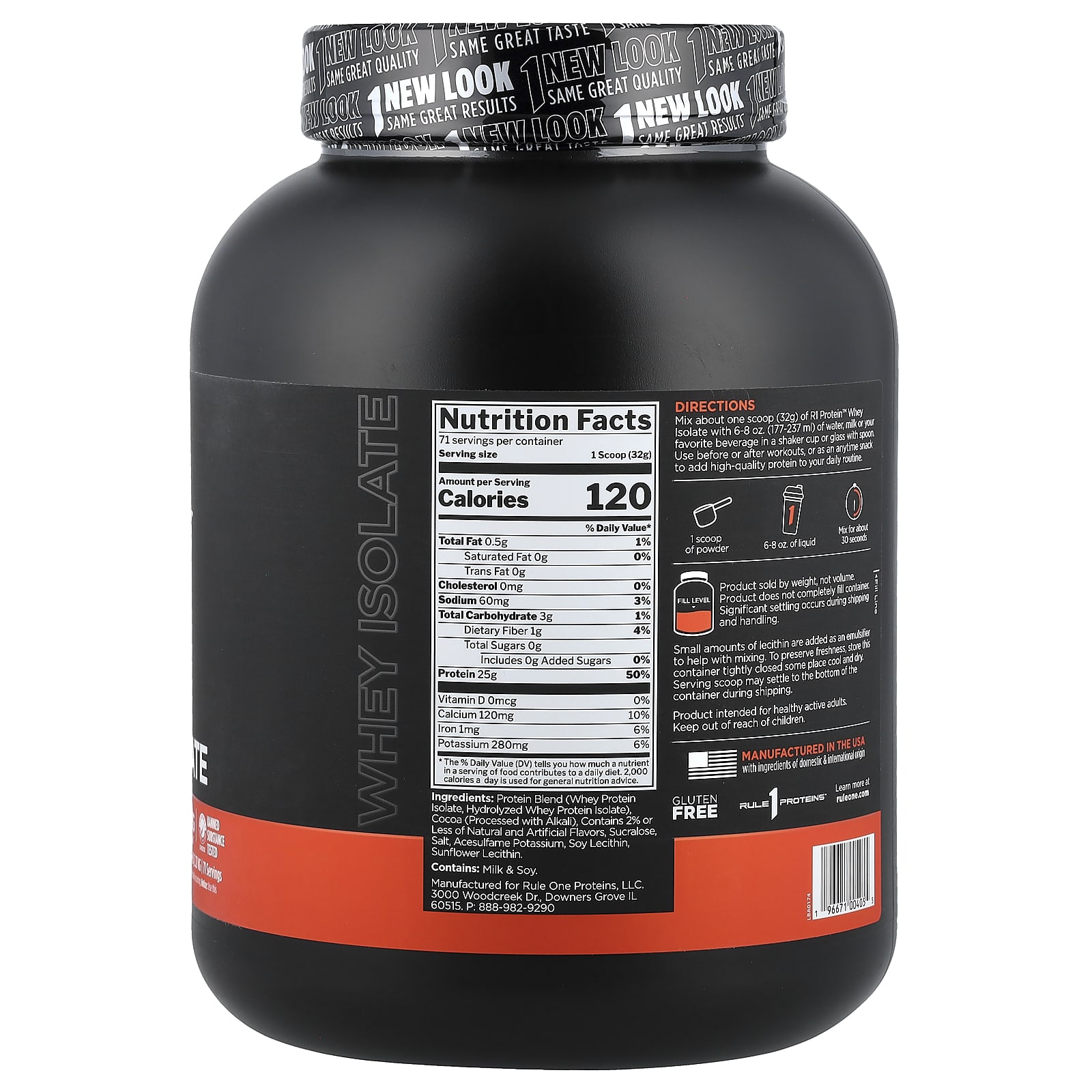 Rule One Proteins, R1 Protein™ Whey Isolate, Chocolate Fudge, 5.01 lb (2.27 kg) - Image 2