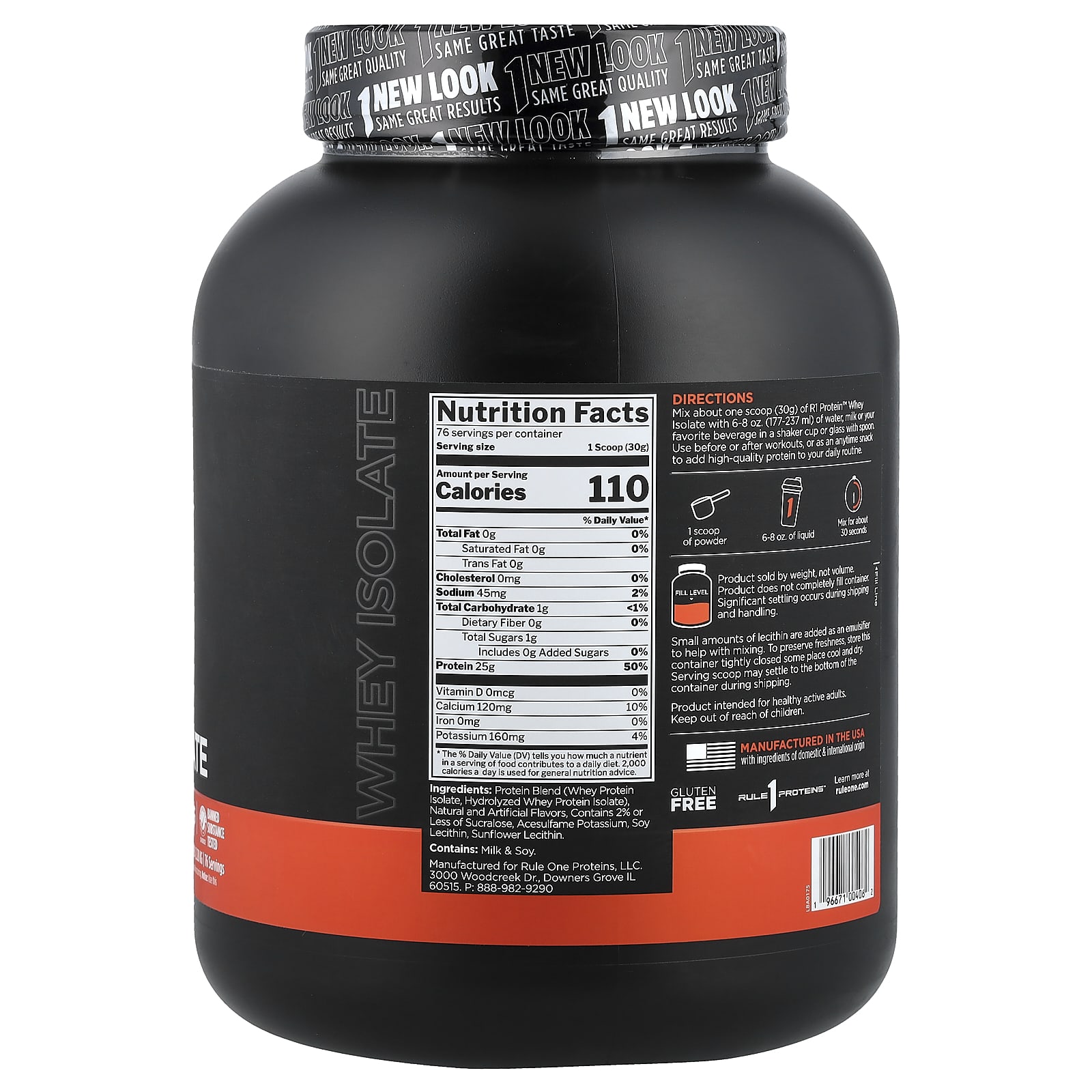 Rule One Proteins, R1 Protein™ Whey Isolate, Vanilla Creme, 5.03 lb (2.28 kg) - Image 2