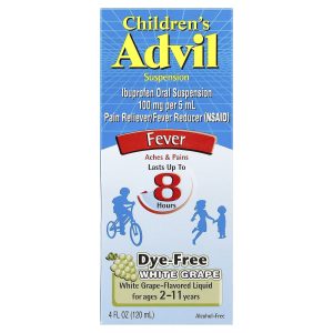 Advil, Children's, Ibuprofen Oral Suspension, Fever, For Ages 2-11 Years, White Grape, 4 fl oz (120 ml)