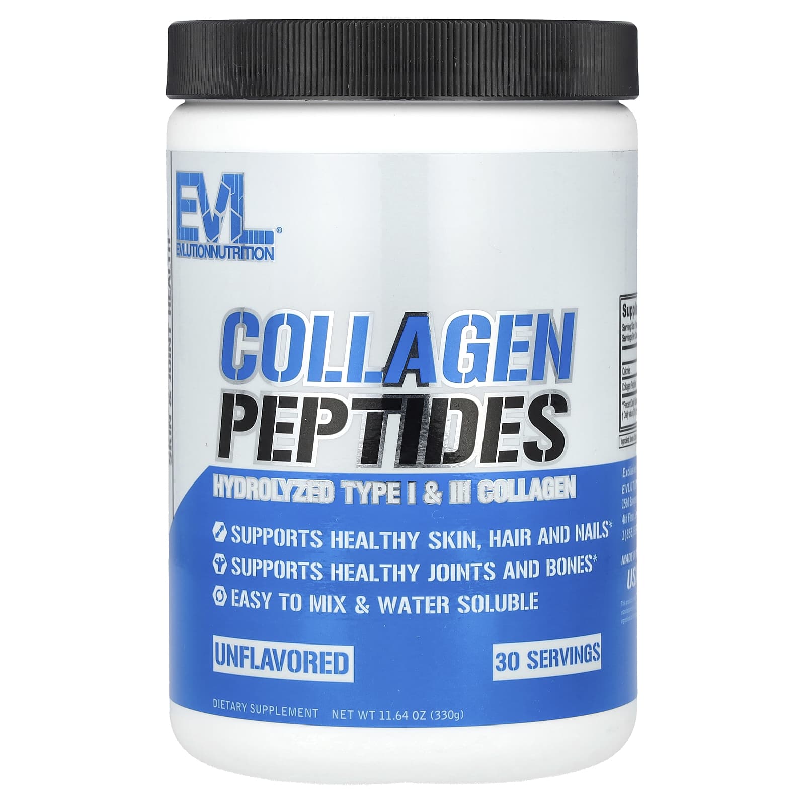 EVLution Nutrition, Collagen Peptides, Unflavored, 11.64 oz (330 g)