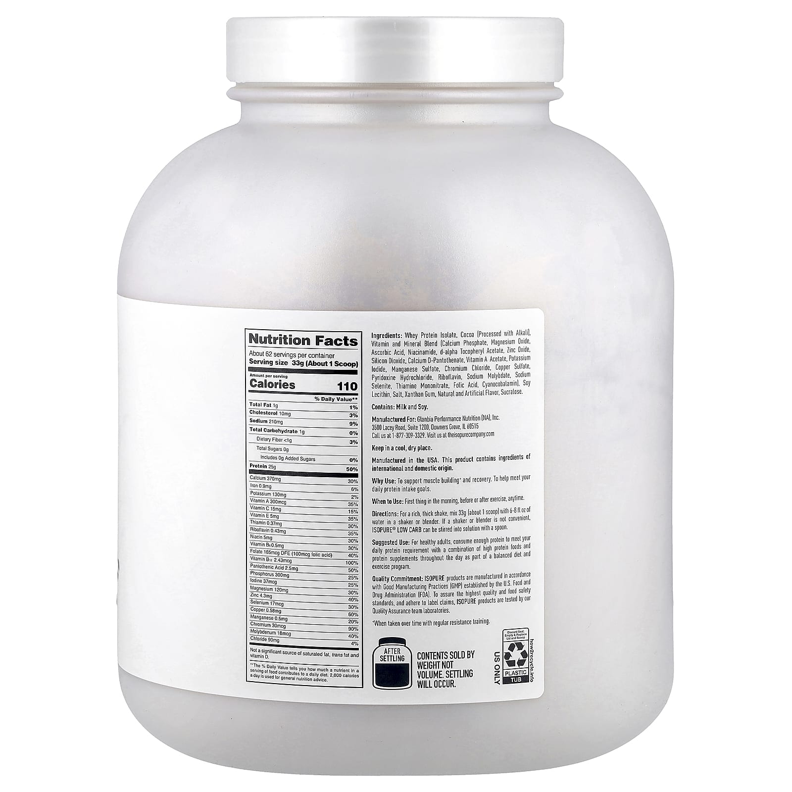 Isopure, Low Carb Protein Powder, Dutch Chocolate, 4.51 lb (2.04 kg) - Image 2