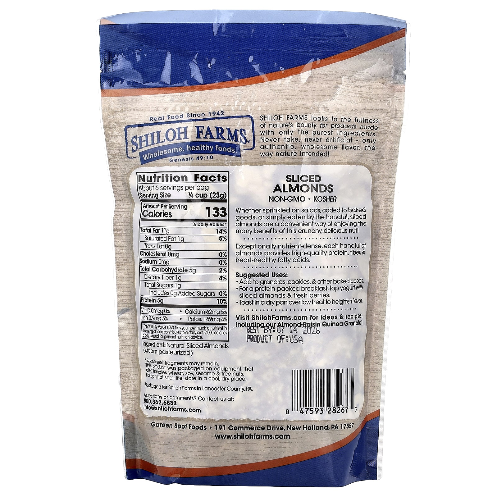 Shiloh Farms, Sliced Almonds, 8 oz (227 g) - Image 2