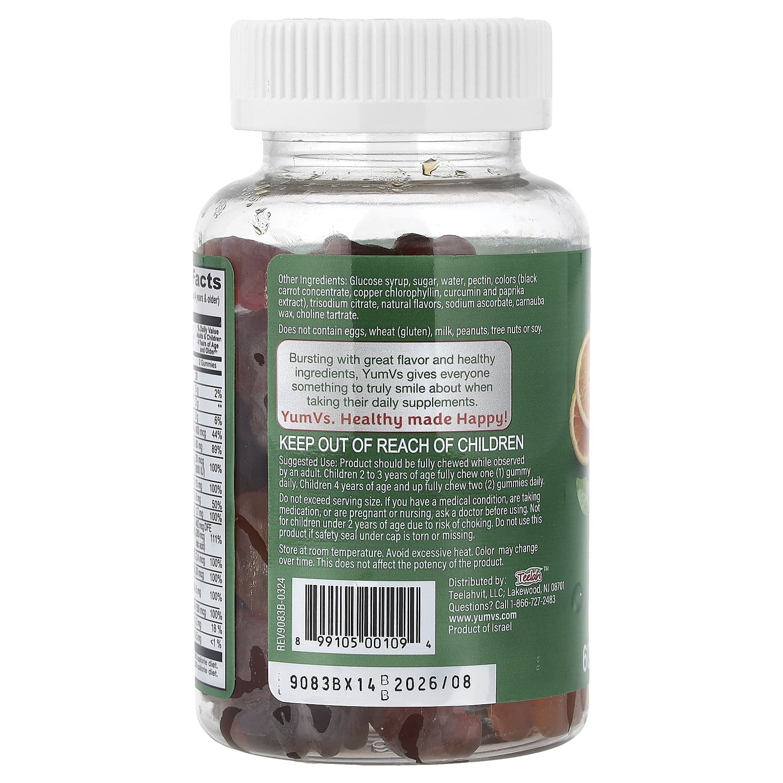 YumVs, Multi Vitamin with Minerals Gummies, Fruit, 60 Gummies - Image 3