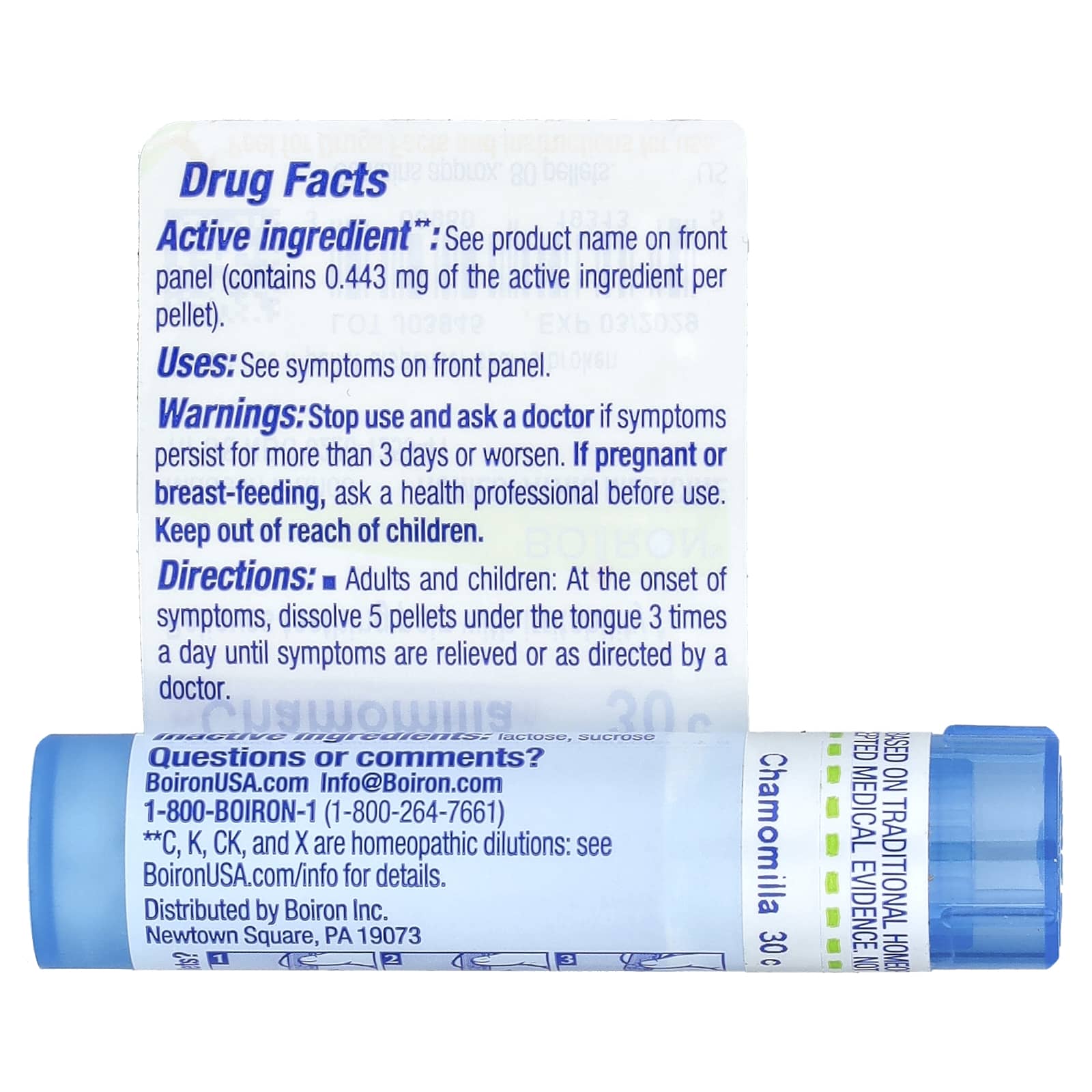 Boiron, Chamomilla, 30C, Teething & Irritability, Approx 80 Pellets - Image 2