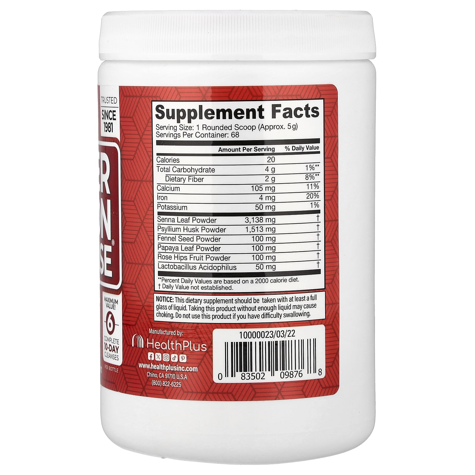 Health Plus, Super Colon Cleanse®, 12 oz (340 g) - Image 2