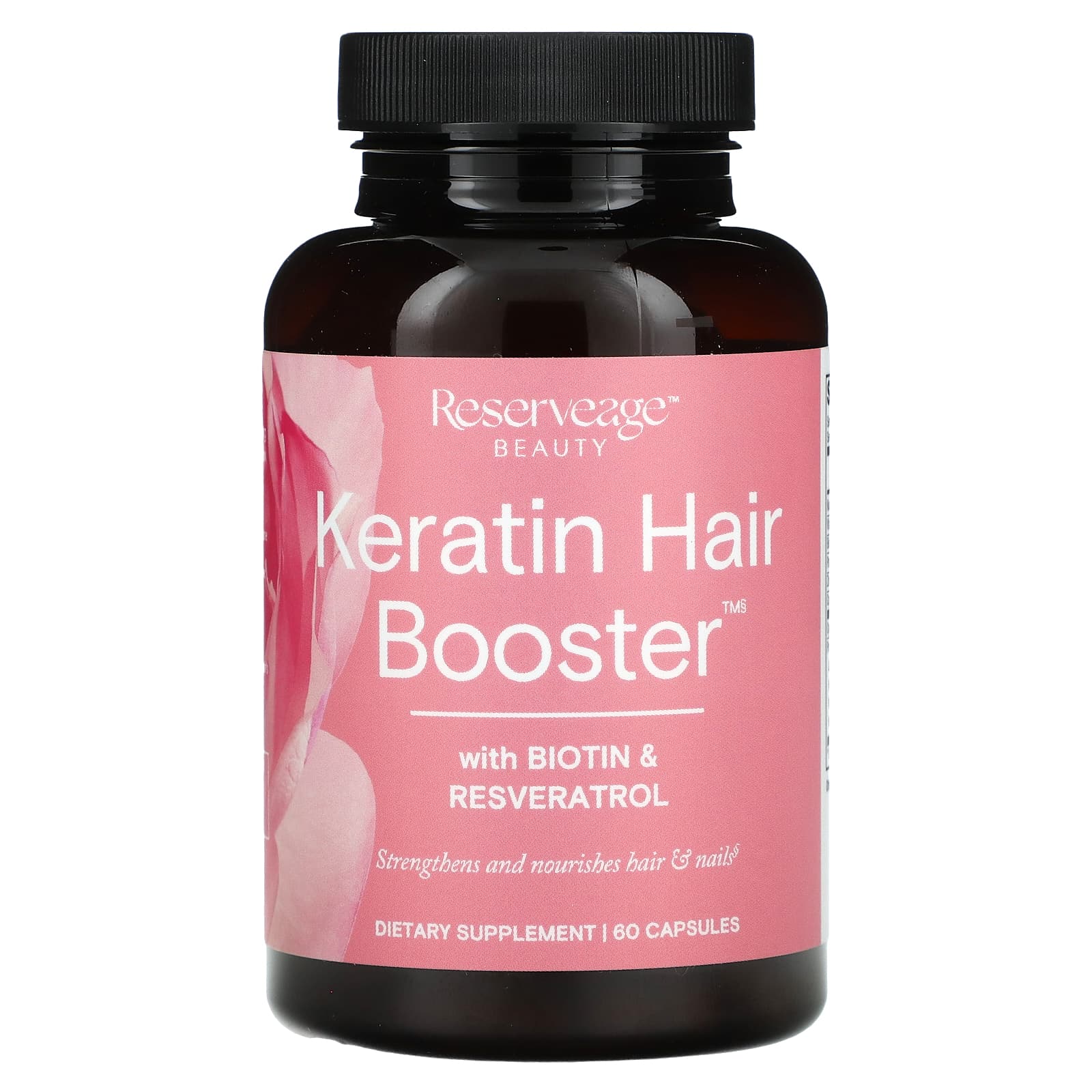 Reserveage Beauty, Keratin Hair Booster with Biotin & Resveratrol, 60 Capsules - Image 3