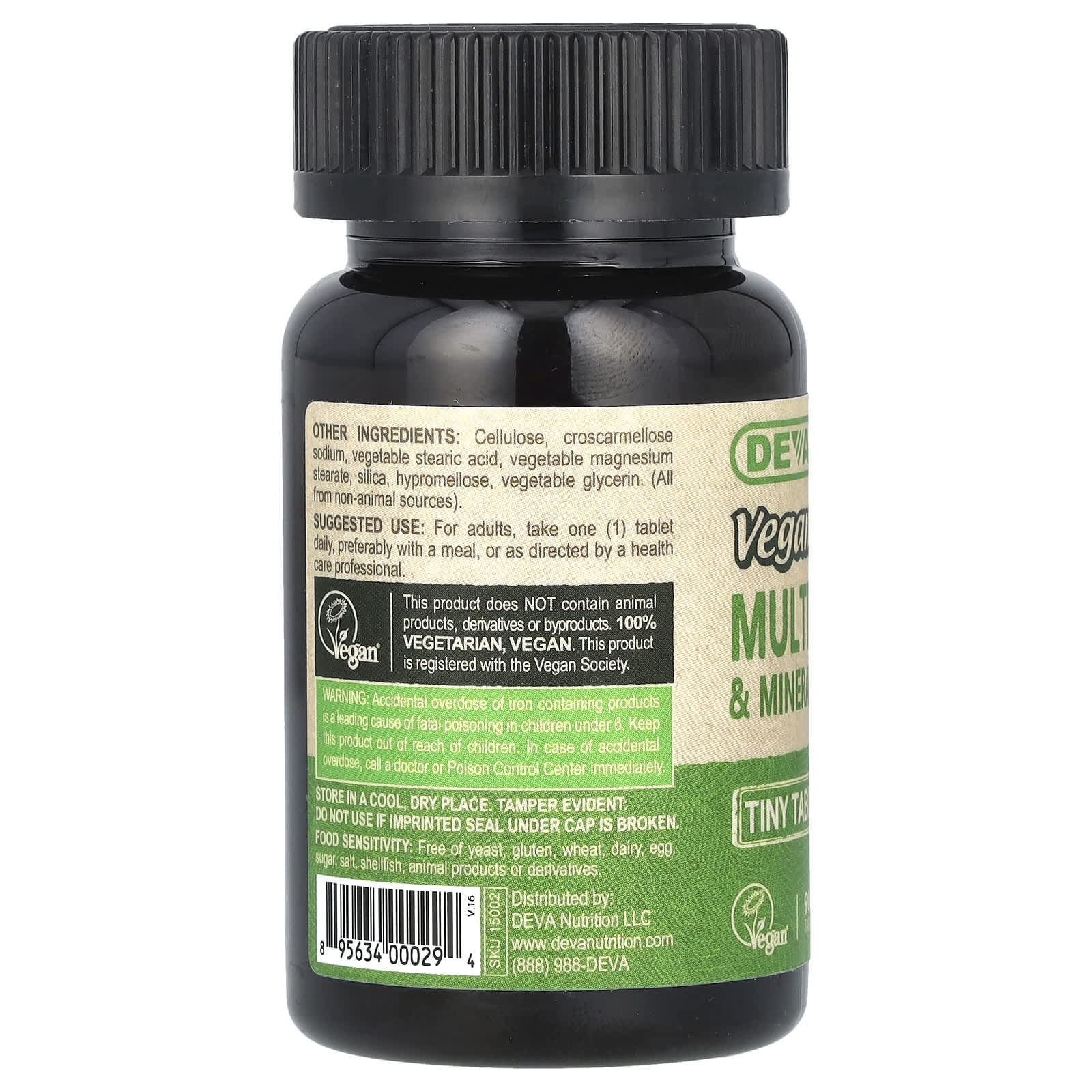 Deva, Vegan Multivitamin & Mineral Supplement, 90 Tiny Tablets - Image 3