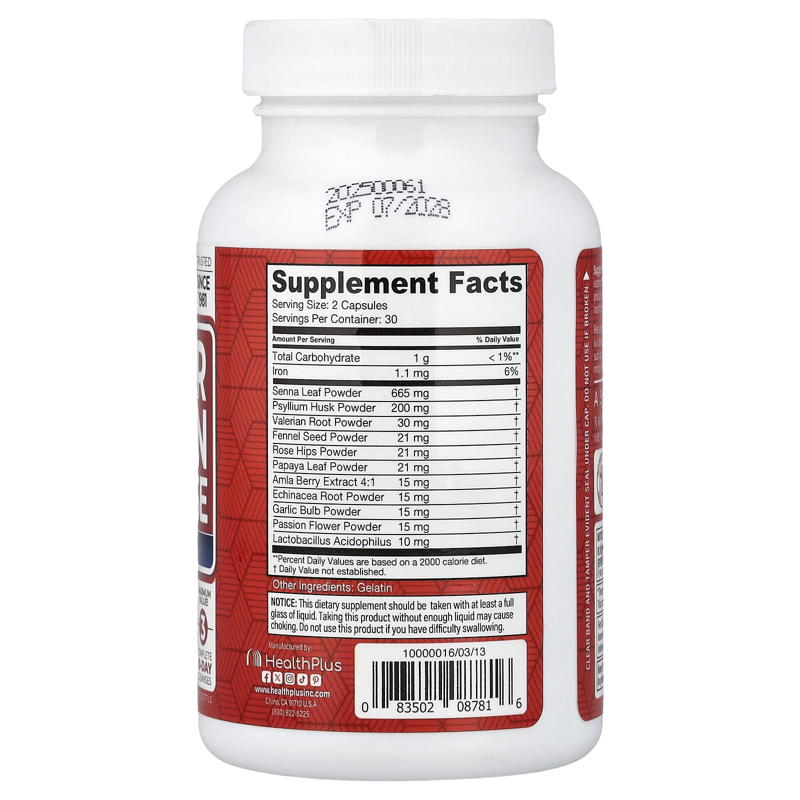 Health Plus, Super Colon Cleanse, Night®, 60 Capsules - Image 2