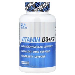 EVLution Nutrition, Vitamin D3+K2, 60 Veggie Capsules