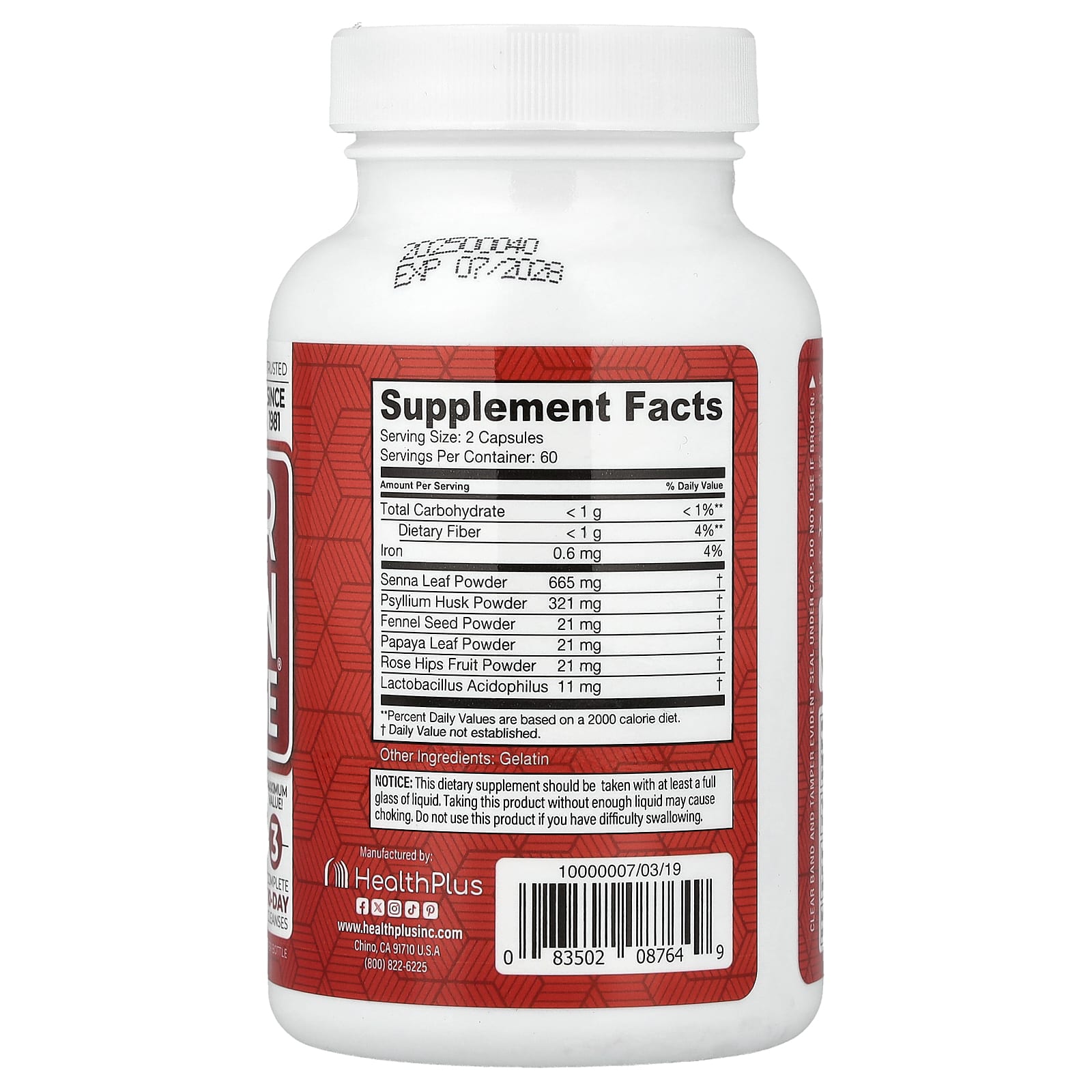 Health Plus, Super Colon Cleanse®, 120 Capsules - Image 2