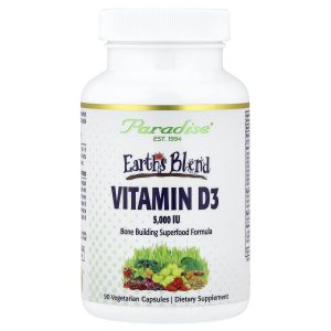 Paradise Herbs, Earth's Blend, Vitamin D3, 90 Vegetarian Capsules
