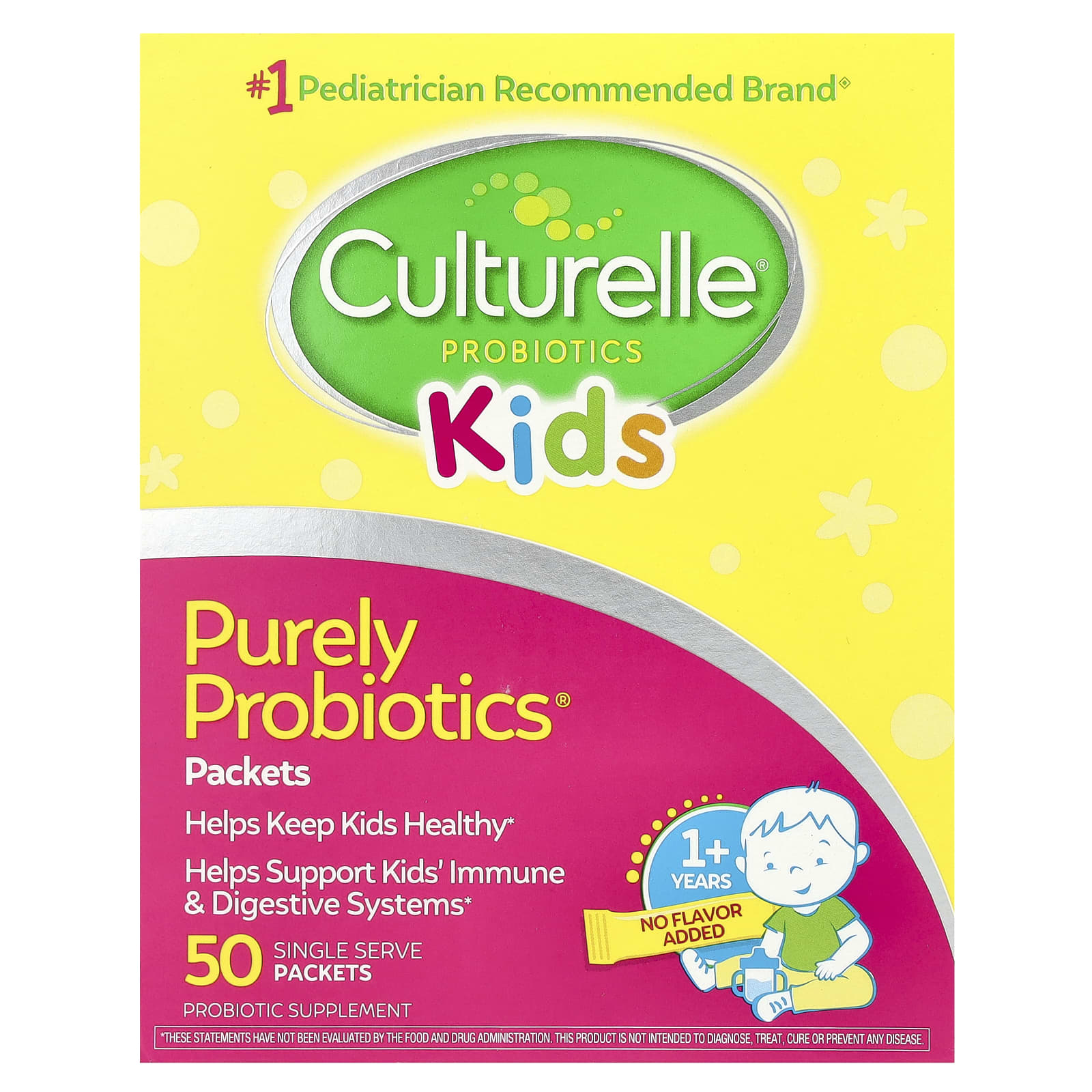 Culturelle, Kids, Purely Probiotics®, 1+ Years, 50 Single Serve Packets, 0.05 oz (1.5 g) Each