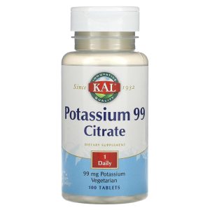KAL, Potassium 99 Citrate, 99 mg, 100 Tablets