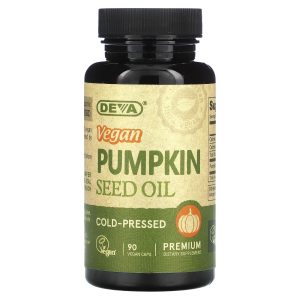 Deva, Vegan Pumpkin Seed Oil, 90 Vegan Caps (500 mg per Cap)