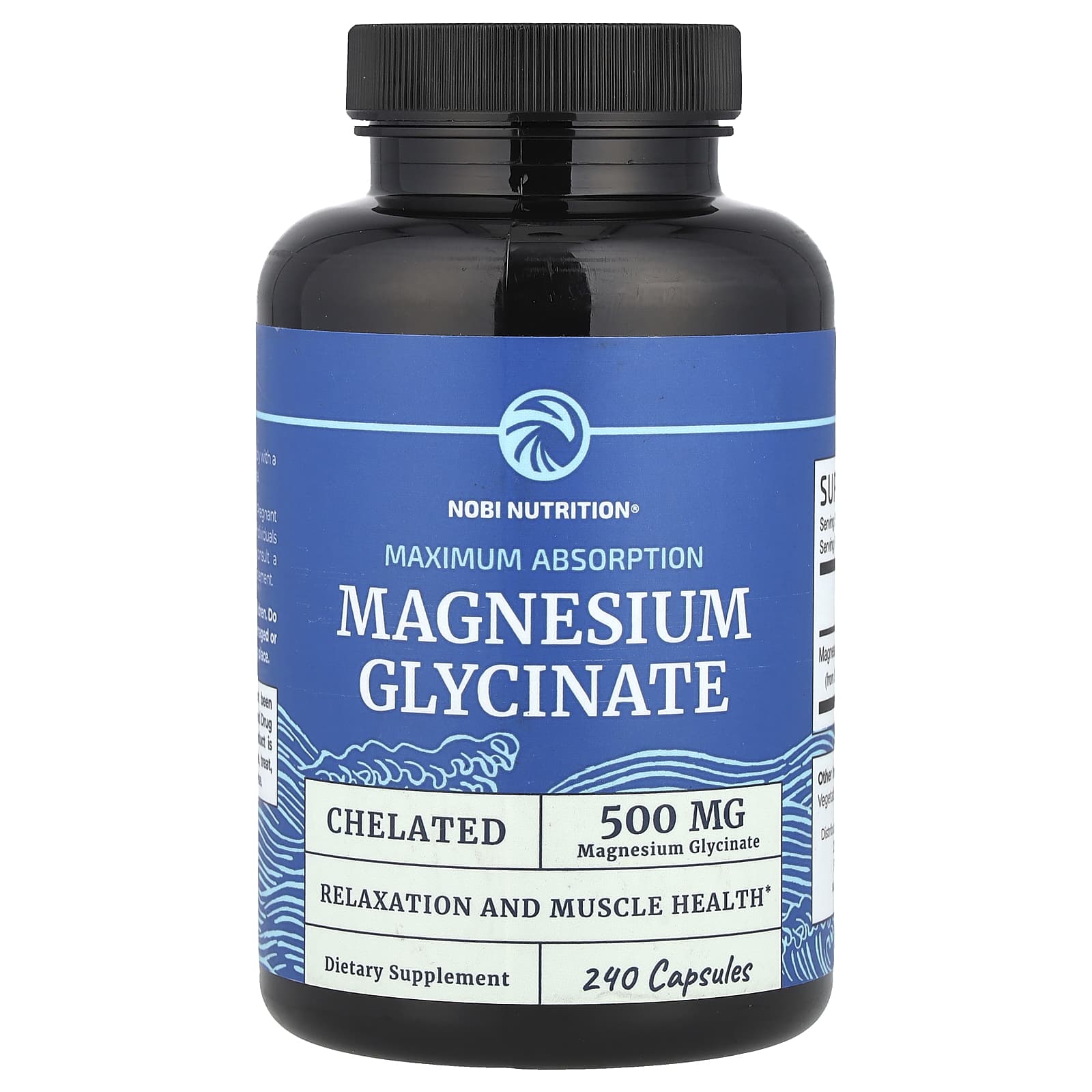 Nobi Nutrition, Magnesium Glycinate, Maximum Absorption, 240 Capsules (250 mg per Capsule)