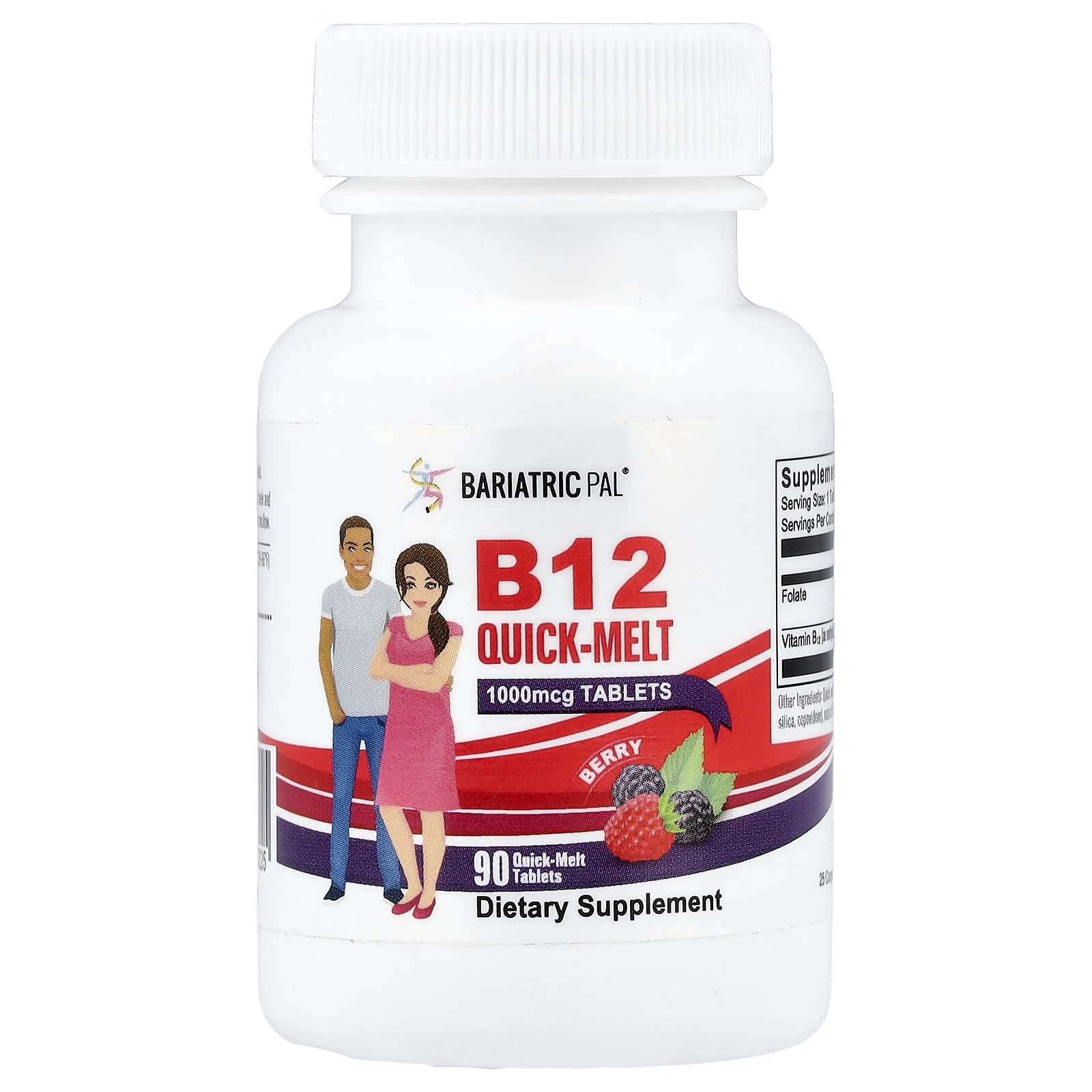 BariatricPal, B12 Quick Melt, Berry, 90 Quick-Melt Tablets