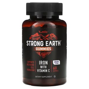 YumVs, Strong Earth™ Gummies, Iron with Vitamin C, Grape, 60 Gummies