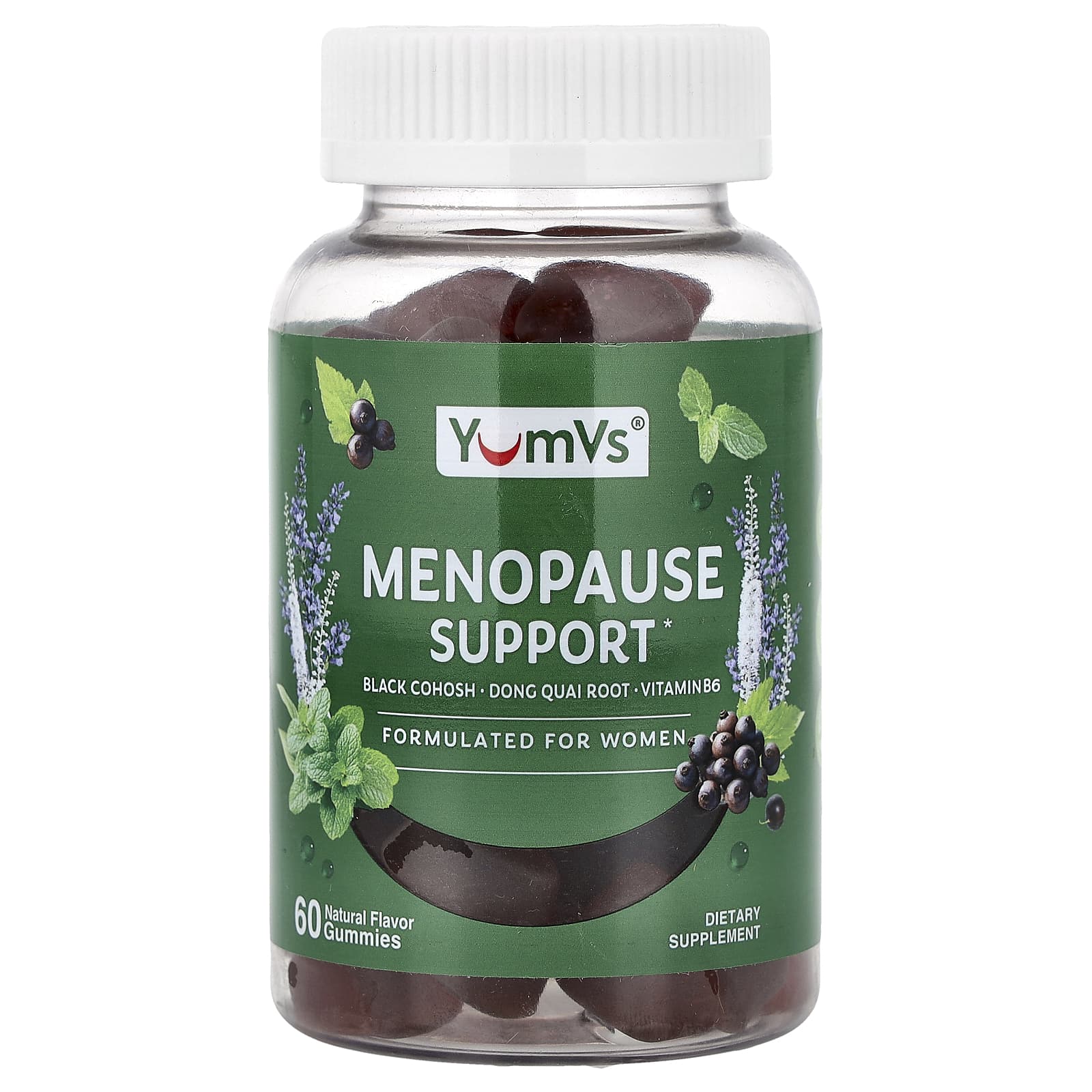 YumVs, Menopause Support Gummies, Natural, 60 Gummies