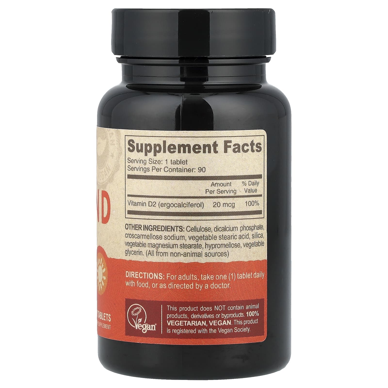 Deva, Vegan Vitamin D2, 20 mcg (800 IU), 90 Tablets - Image 2