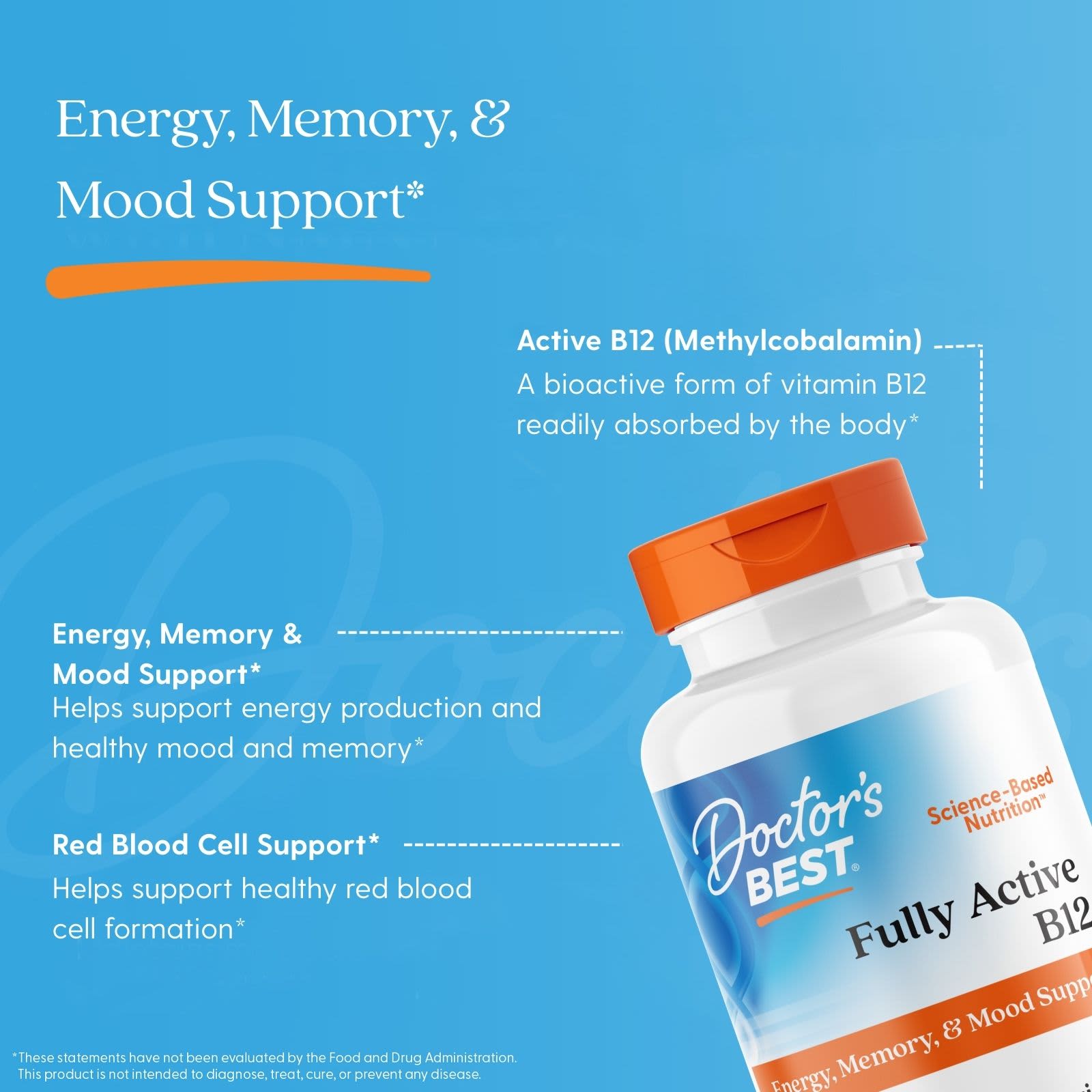 Doctor's Best, Fully Active B12, 1,500 mcg, 60 Veggie Caps - Image 5