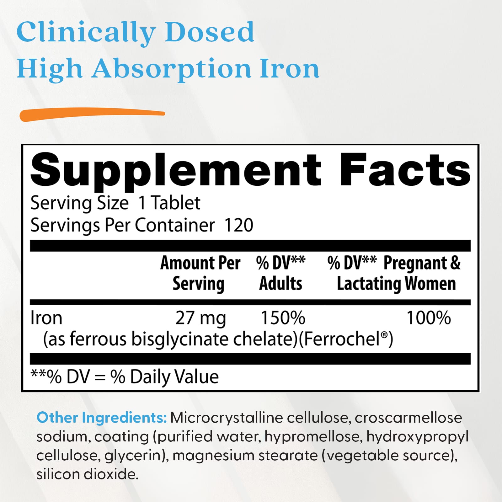 Doctor's Best, High Absorption Iron, 27 mg, 120 Tablets - Image 4